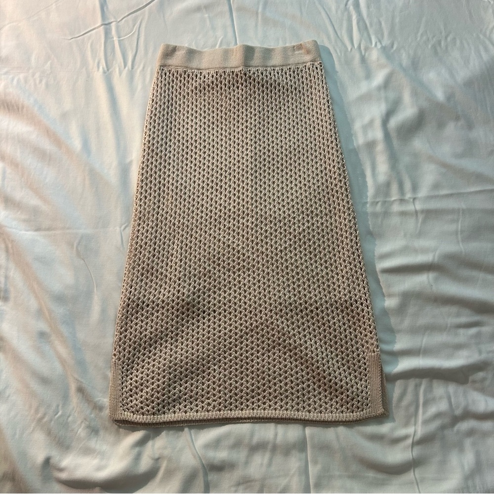 Nine West Beige Knit Pencil Skirt
